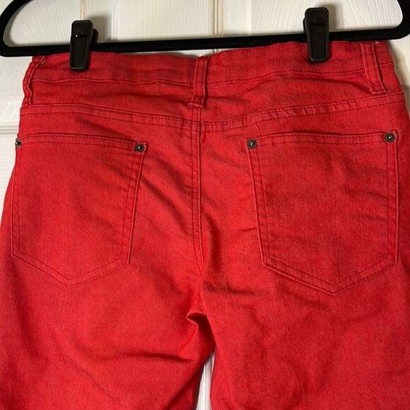 Hybrid & Company Stretch Capri Jeans Red Juniors Size 11 - Picture 5 of 11